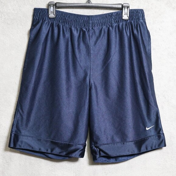 Vintage Nike Dazzle Shorts Mens Large Navy Blue Athletic Basketball Gym Y2K - Picture 1 of 11